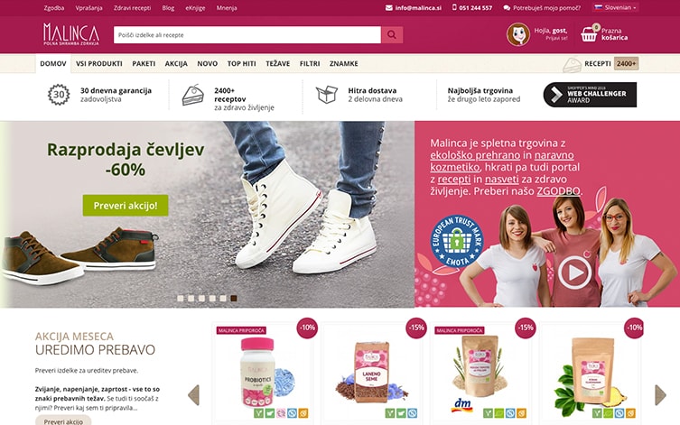 Optimizacija web stranice Malinca